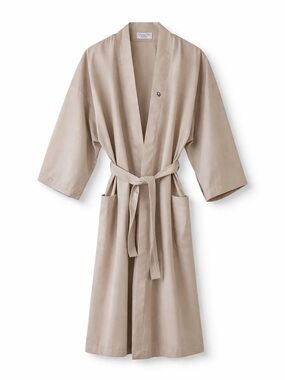 Christian Dior Monsieur Beige Robe One Size Vintage Designer Kimono w/ Belt